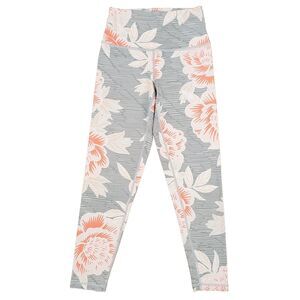 Aerie High Rise Legging Pants S Floral Gray Orange Yoga Stretch Activewear